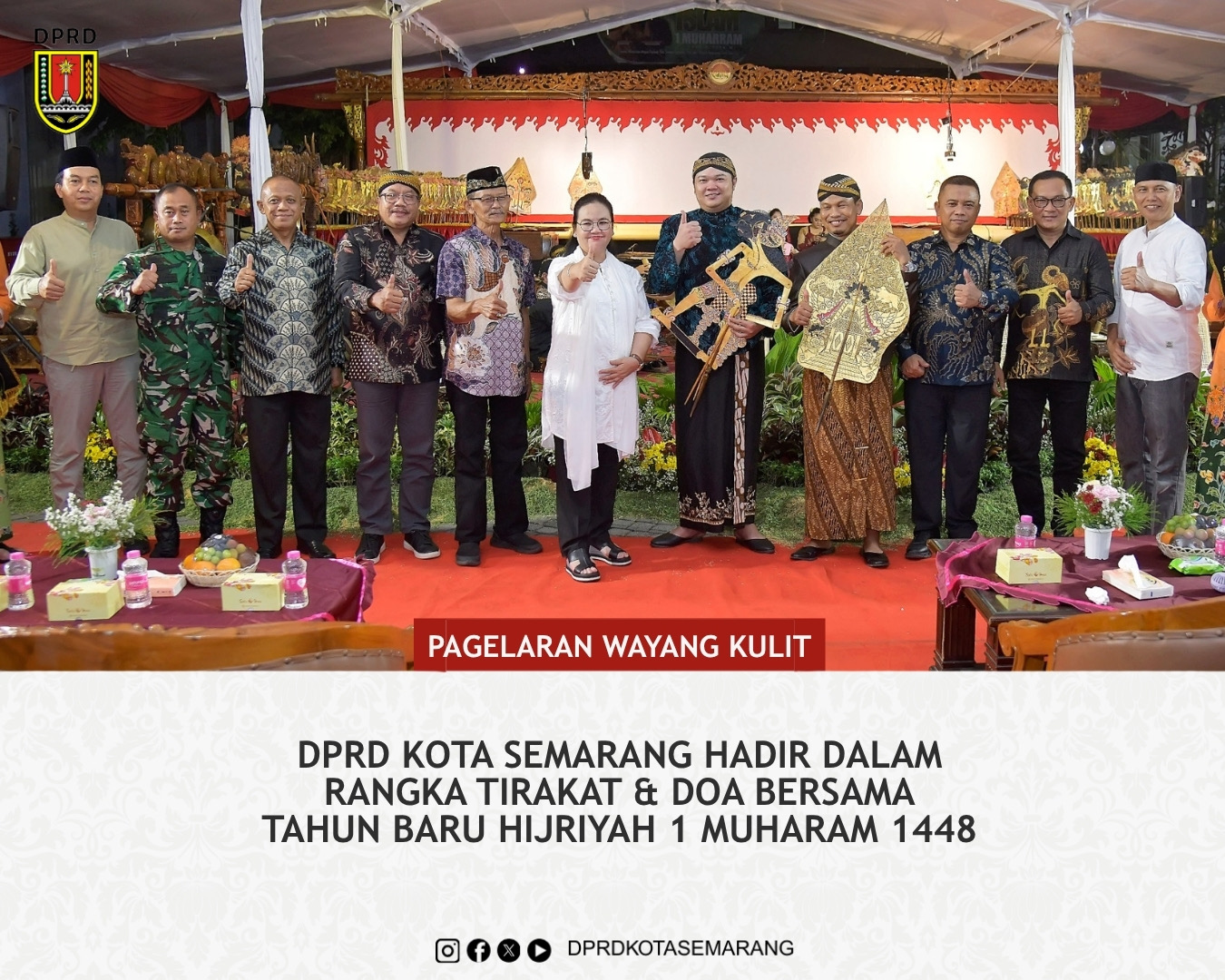 Image Berita Anggota DPRD Kota Semarang, Kusrin dan Anang Budi Utomo, menghadiri kegiatan penyambutan Tahun Baru Islam 1 Muharram 1448 Hijriah 2