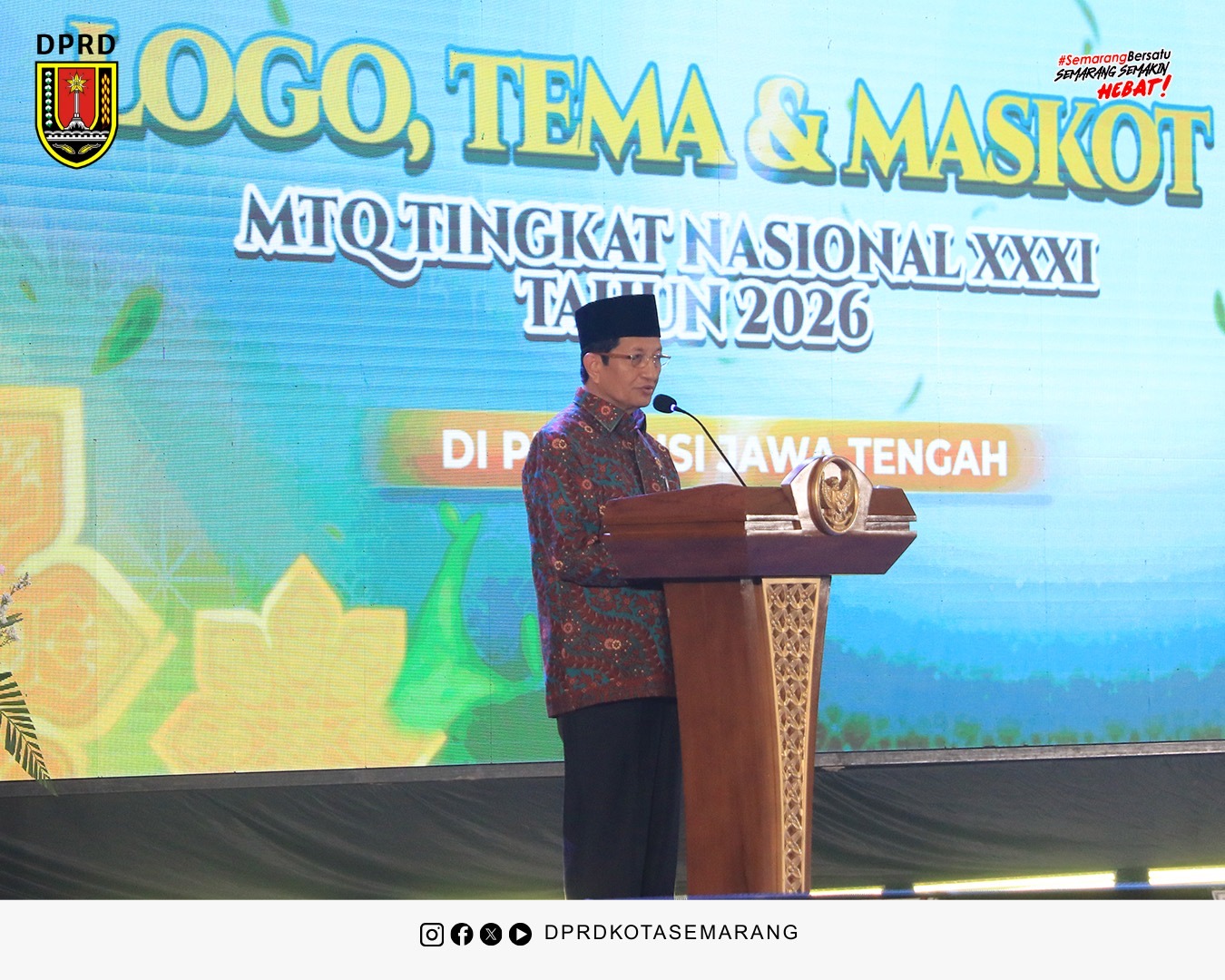 Image Berita H. Sodri Wakil Ketua Komisi D mewakili Ketua DPRD Kota Semarang menghadiri Launching Maskot, Logo, dan Tema MTQN XXXI 8