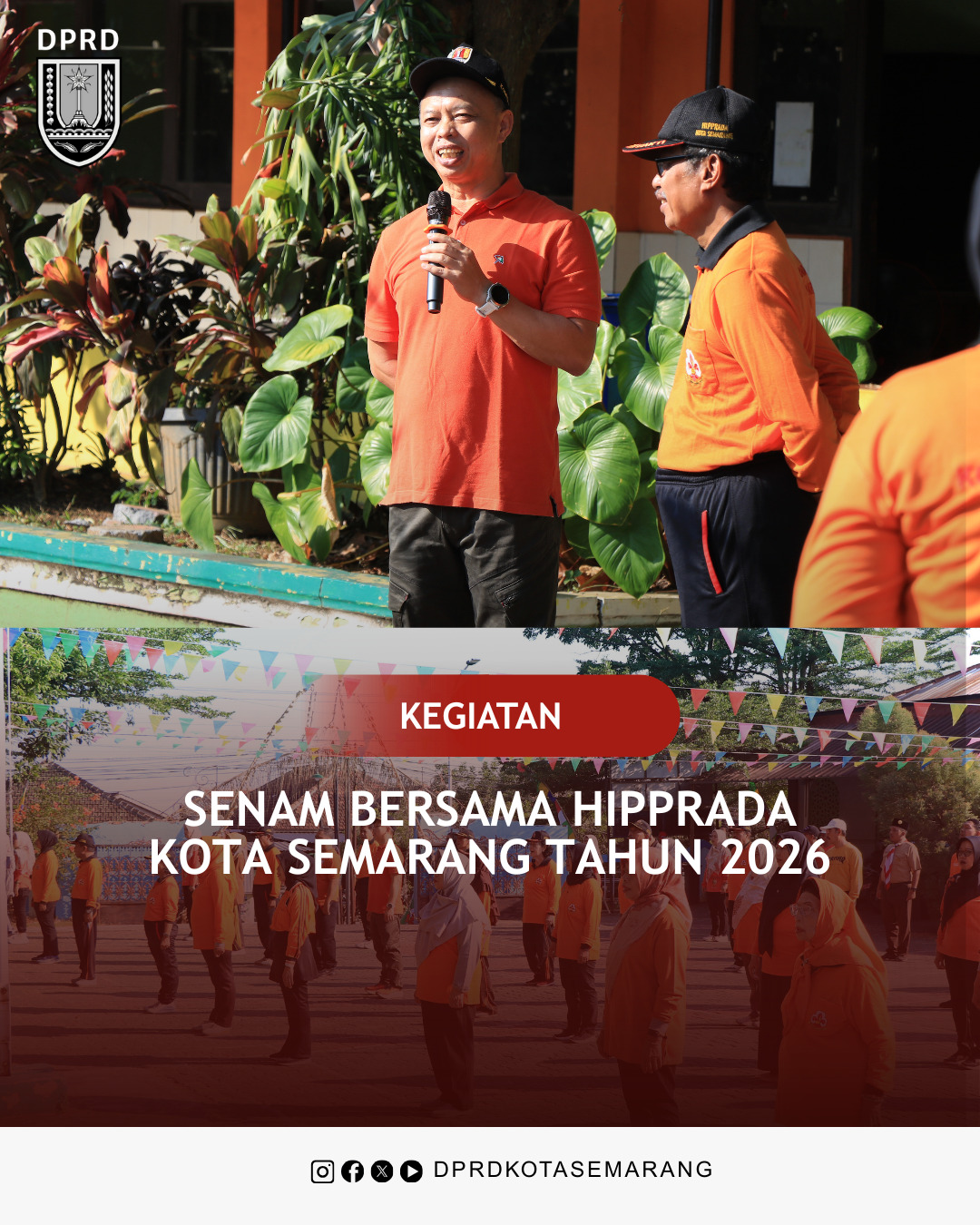 Image Berita Ketua Komisi D DPRD Kota Semarang menghadiri sekaligus memberikan sambutan pada kegiatan Senam Bersama HIPPRADA 1
